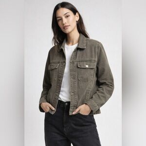 AllSaints Scalby Olive Brown Cotton Jacket Small Utility Trucker